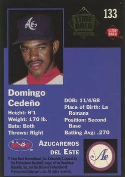 1993 Lime Rock Dominican Winter League - Diamond Stars #133 Domingo Cedeno Back