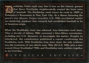 1994 American Archives Origins of Baseball #2 Doubleday Field Back