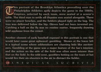 1994 American Archives Origins of Baseball #18 Baseball in the 1860's Back