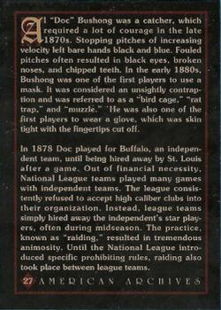 1994 American Archives Origins of Baseball #27 Albert Bushong Back