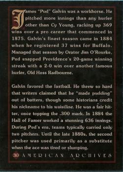 1994 American Archives Origins of Baseball #30 Pud Galvin Back