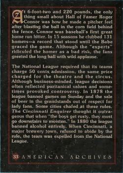 1994 American Archives Origins of Baseball #33 Roger Connor Back