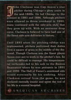1994 American Archives Origins of Baseball #47 John Clarkson Back
