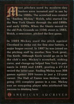 1994 American Archives Origins of Baseball #73 Mickey Welch Back
