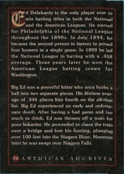1994 American Archives Origins of Baseball #74 Ed Delahanty Back