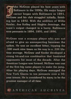 1994 American Archives Origins of Baseball #87 John McGraw Back