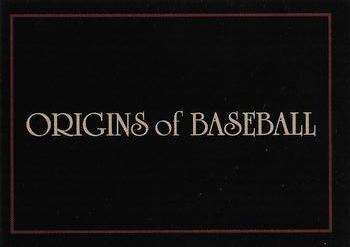 1994 American Archives Origins of Baseball #NNO Title card / (Proof of ownership) Front