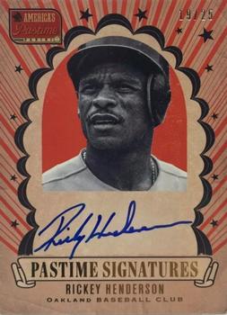 2013 Panini America's Pastime - Pastime Signatures Gold #RH Rickey Henderson Front