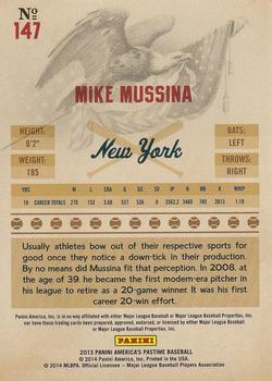2013 Panini America's Pastime - Gold #147 Mike Mussina Back