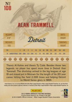 2013 Panini America's Pastime - Gold #108 Alan Trammell Back