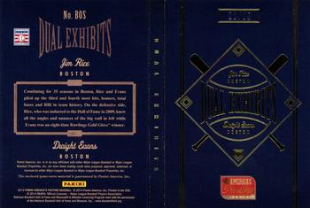 2013 Panini America's Pastime - Dual Exhibits Booklets Gold #BOS Jim Rice / Dwight Evans Back