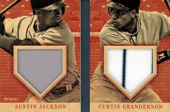 2013 Panini America's Pastime - Front Row Fabrics Booklets Gold #CFS Austin Jackson / Curtis Granderson Front