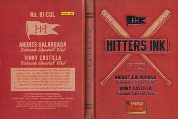2013 Panini America's Pastime - Hitters Ink Booklets #HI-COL Andres Galarraga / Vinny Castilla Back