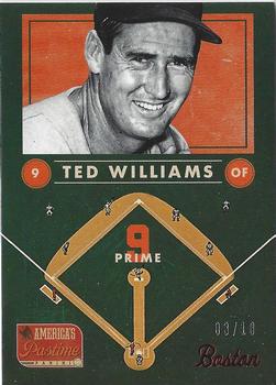 2013 Panini America's Pastime - Prime 9 Red #P9-7 Ted Williams Front