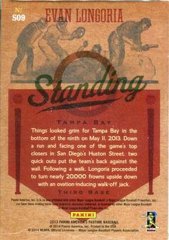 2013 Panini America's Pastime - Standing O Red #SO9 Evan Longoria Back