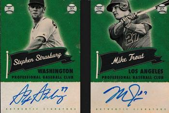2013 Panini America's Pastime - Superstar Scripts Booklets #17 Mike Trout / Stephen Strasburg Front
