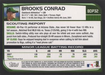 2008 Bowman Draft Picks & Prospects #BDP32 Brooks Conrad Back