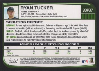 2008 Bowman Draft Picks & Prospects #BDP37 Ryan Tucker Back