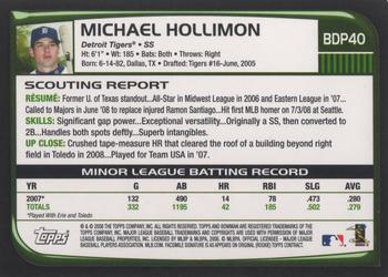 2008 Bowman Draft Picks & Prospects #BDP40 Michael Hollimon Back