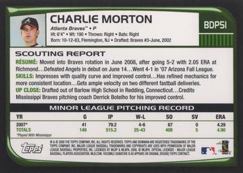 2008 Bowman Draft Picks & Prospects #BDP51 Charlie Morton Back