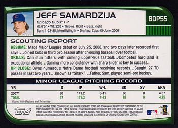 2008 Bowman Draft Picks & Prospects #BDP55 Jeff Samardzija Back