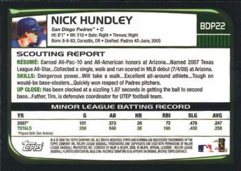 2008 Bowman Draft Picks & Prospects #BDP22 Nick Hundley Back