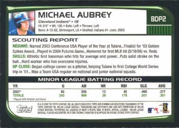 2008 Bowman Draft Picks & Prospects #BDP2 Michael Aubrey Back