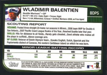 2008 Bowman Draft Picks & Prospects #BDP5 Wladimir Balentien Back