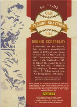 2013 Panini America's Pastime - Trading Swatches #TS-DE Dennis Eckersley Back