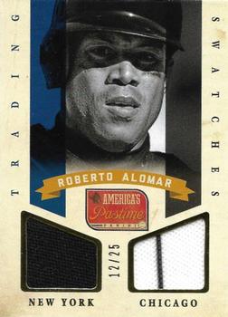 2013 Panini America's Pastime - Trading Swatches Gold #TS-RA Roberto Alomar Front