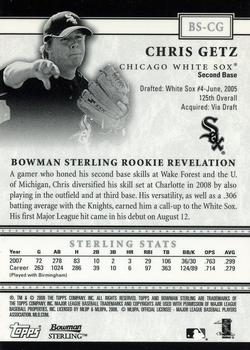 2008 Bowman Sterling #BS-CG Chris Getz Back