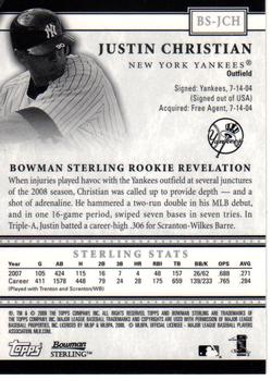 2008 Bowman Sterling #BS-JCH Justin Christian Back