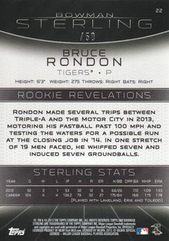 2013 Bowman Sterling - Gold Refractors #22 Bruce Rondon Back