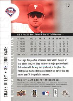 2008 Upper Deck Ultimate Collection #13 Chase Utley Back