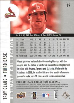 2008 Upper Deck Ultimate Collection #19 Troy Glaus Back
