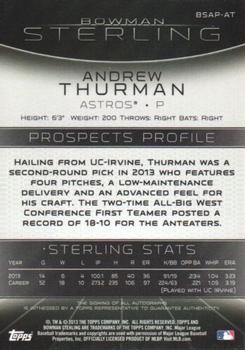 2013 Bowman Sterling - Prospect Autographs #BSAP-AT Andrew Thurman Back