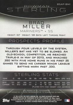 2013 Bowman Sterling - Prospect Autographs #BSAP-BMI Brad Miller Back