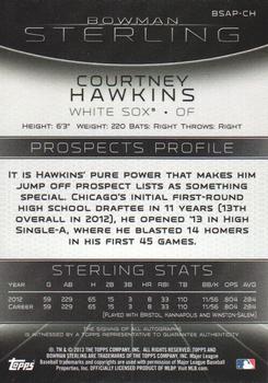 2013 Bowman Sterling - Prospect Autographs #BSAP-CH Courtney Hawkins Back