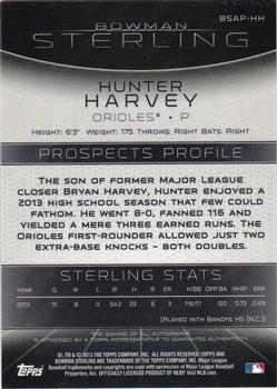 2013 Bowman Sterling - Prospect Autographs #BSAP-HH Hunter Harvey Back