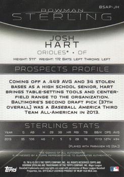 2013 Bowman Sterling - Prospect Autographs #BSAP-JH Josh Hart Back