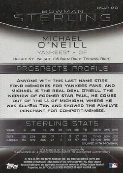 2013 Bowman Sterling - Prospect Autographs #BSAP-MO Michael O'Neill Back