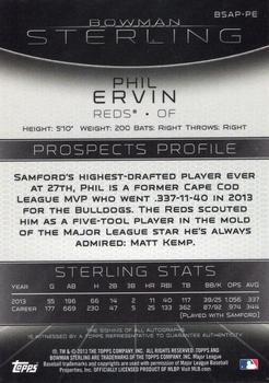 2013 Bowman Sterling - Prospect Autographs #BSAP-PE Phil Ervin Back