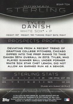 2013 Bowman Sterling - Prospect Autographs #BSAP-TDA Tyler Danish Back