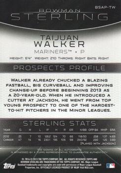 2013 Bowman Sterling - Prospect Autographs #BSAP-TW Taijuan Walker Back