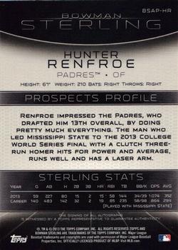 2013 Bowman Sterling - Prospect Autographs #BSAP-HR Hunter Renfroe Back