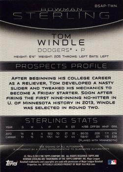 2013 Bowman Sterling - Prospect Autographs #BSAP-TWN Tom Windle Back