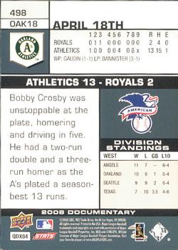 2008 Upper Deck Documentary #498 Bobby Crosby Back
