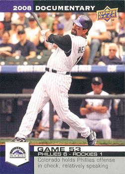 2008 Upper Deck Documentary #1593 Todd Helton Front