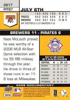 2008 Upper Deck Documentary #2617 Nate McLouth Back