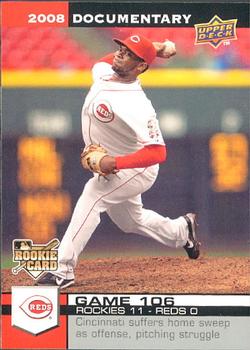 2008 Upper Deck Documentary #3114 Johnny Cueto Front